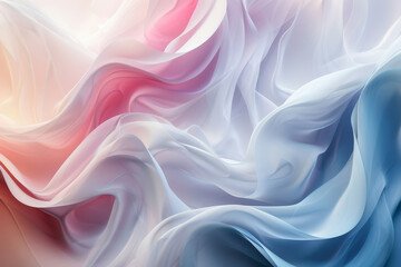 Obraz premium A colorful, flowing piece of fabric with a pink and blue swirl