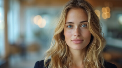 Happy office worker looking at the camera