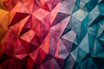 Fototapeta premium A colorful abstract design with red, blue, and yellow triangles