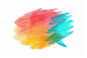 A single colorful brush stroke painted on a white background
