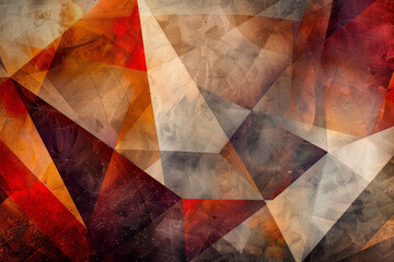 A colorful abstract painting with a lot of triangles and squares