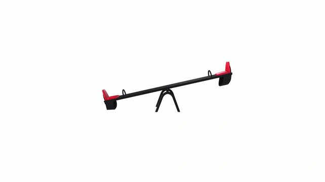 Teeter Tooter rotating in loop on white background