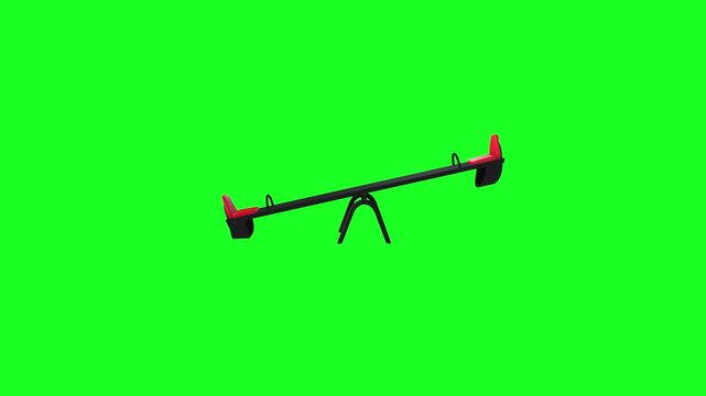 Teeter Tooter rotating in loop on white background