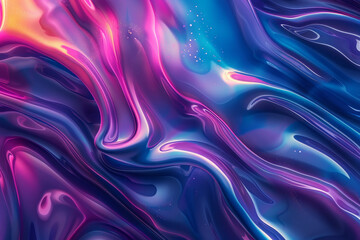 A colorful, abstract painting with a purple and blue background
