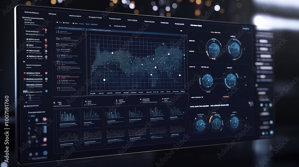 Poster advanced data visualization dashboard concept