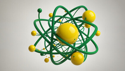 Abstract atomic particles in movement | Colorful Science and Technology modeling, art | Artificial intelligence and Biology mix