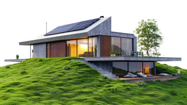 PNG House on the hill grass transportation architecture. - Powered by Adobe