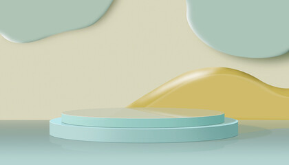 Pedestal podium backdrop for product display