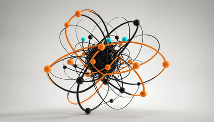 Subatomic particles in movement, technology and science art, science in color,background and abstract