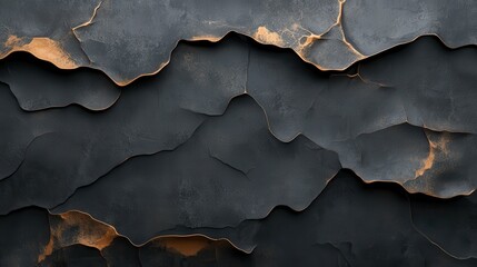 Featuring dynamic overlapping layers of dark textures accented by rust lines, invoking movement and emotion, ideal for abstract or creative design projects.