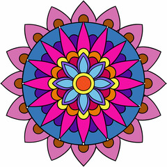 Abstract decorative colorful mandala on white background