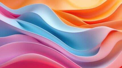 Fototapeta premium Abstract colorful wavy background with pink, blue, and orange hues.