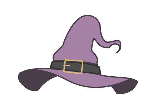 Gorro o sombrero morado de bruja para Halloween 