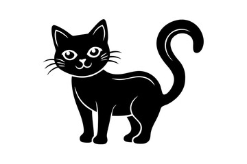 Obraz premium sticker , isolated in white background , halloween cat
