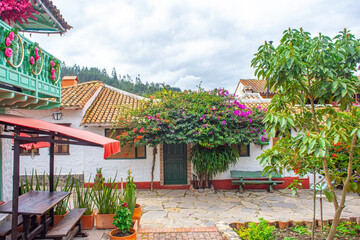 Obraz premium Traditional Colonial House in Little Town Boyacense, Duitama, Boyaca, Colombia