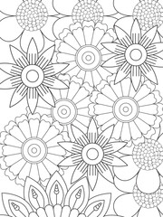 Flowers Coloring Pages For Adules