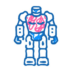 toy robot toy baby doodle icon sketch vector. toy robot toy baby sign. isolated symbol illustration