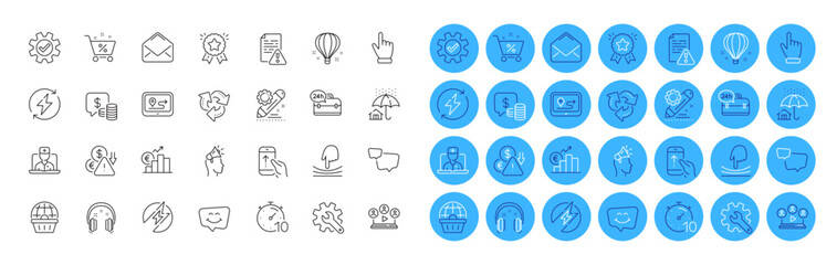 Coins, Instruction manual and Video conference line icons pack. Recycle, Telemedicine, Euro rate web icon. Elastic, Swipe up, Online shopping pictogram. Timer, 24h service, Home insurance. Vector