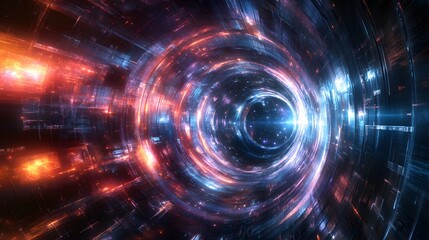 Obraz premium Galactic Vortex: A Swirling Fractal of Light and Energy in Space
