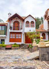 Obraz premium Little Town Boyacense Colonial Architecture in Duitama, Boyaca, Colombia