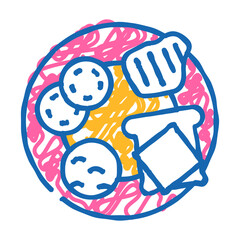 play food set toy baby doodle icon sketch vector. play food set toy baby sign. isolated symbol illustration