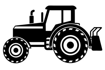 A rotavator icon silhouette vector on white background.	