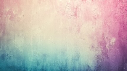 Fototapeta premium A pastel-colored painted wall featuring a faded ombré effect, providing a soft and serene background. This delicate design creates a tranquil atmosphere, perfect for enhancing any space