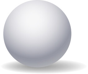 White sphere realistic mockup. Blank orb render
