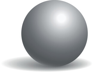 Ball on white surface. Realistic shadow sphere mockup
