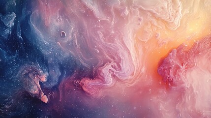 Obraz premium Abstract Cosmic Artwork with Vibrant Colors and Swirls