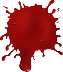 Blood drop. Realistic red splash. Paint stain