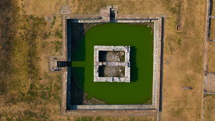 Capture history from above with this striking aerial image of an ancient moat-surrounded fortress