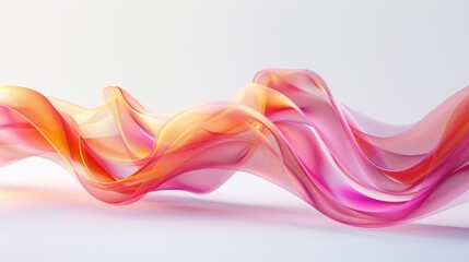Naklejka premium A stylized abstract wave pattern on a white background, featuring pink and orange hues