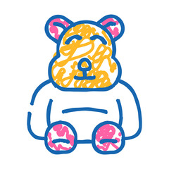 plush toy child doodle icon sketch vector. plush toy child sign. isolated symbol illustration