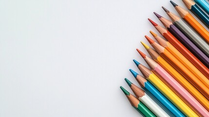 Fototapeta premium Colored pencils on a white background