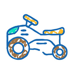 ride on toy child doodle icon sketch vector. ride on toy child sign. isolated symbol illustration