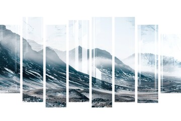 Mountain landscape with a clear blue sky in the background, suitable for travel or adventure themed projects