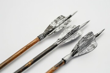 Fototapeta premium A collection of arrows resting on a white background, ideal for use in presentations and infographics