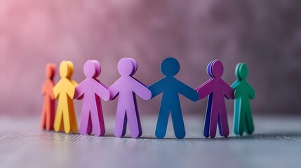 Colorful People Holding Hands.