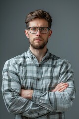 Obraz premium A person dressed in casual attire, ideal for everyday use or office setting