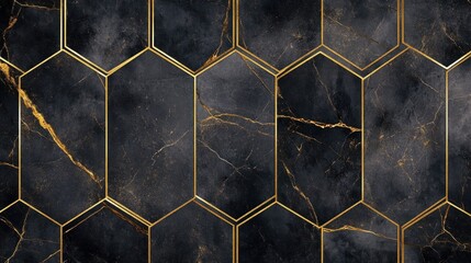 Black and Gold Marble Tiles