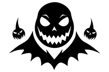 Halloween vector Illustration design black and white with Halloween masks on white background