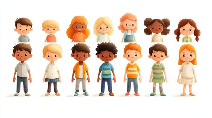 Joyful Multinational Group of Kindergarten and Elementary School Children: Happy Boys and Girls from Diverse Backgrounds Learning and Playing Together in a Vibrant Classroom