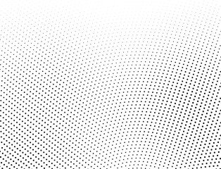 Abstract halftone wave dotted background. Futuristic twisted grunge pattern, dot, circles. Vector modern optical pop art texture for posters, business cards, cover, labels mock-up, stickers layout