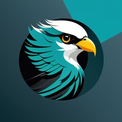 Obraz premium A stylized illustration of a bird's head with vibrant colors and sharp details.