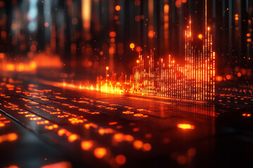 Fototapeta premium A clean, glowing graph showing the relationship between supply, demand, and pricing in various markets.