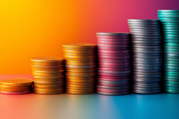 A clean, modern rendering of income brackets, showing levels of wealth in minimal columns.