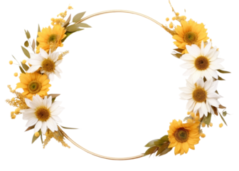 PNG Sunflower wreath plant gold.
