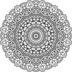 Ready to Print SVG Mandala for Coloring Doodle Flowers Pattern Floral Relaxing Art Ready made Sketch Mandala Graphics flower pattern vector floral rose illustration nature art decoration