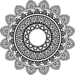 Ready to Print SVG Mandala for Coloring Doodle Flowers Pattern Floral Relaxing Art Ready made Sketch Mandala Graphics flower pattern vector floral rose illustration nature art decoration